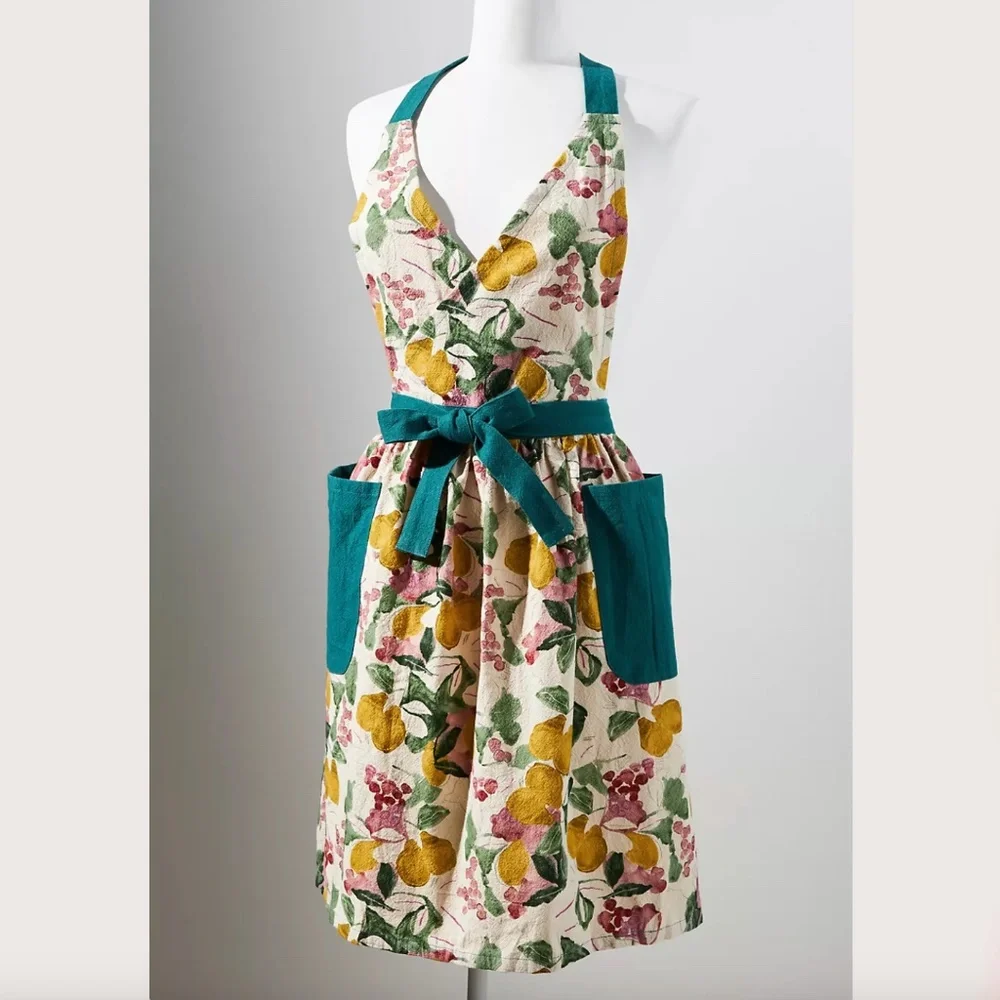 FL Holly and Pear Lemon Fruit Boho Peasant Hipster Hippie Farmhouse Chic Apron